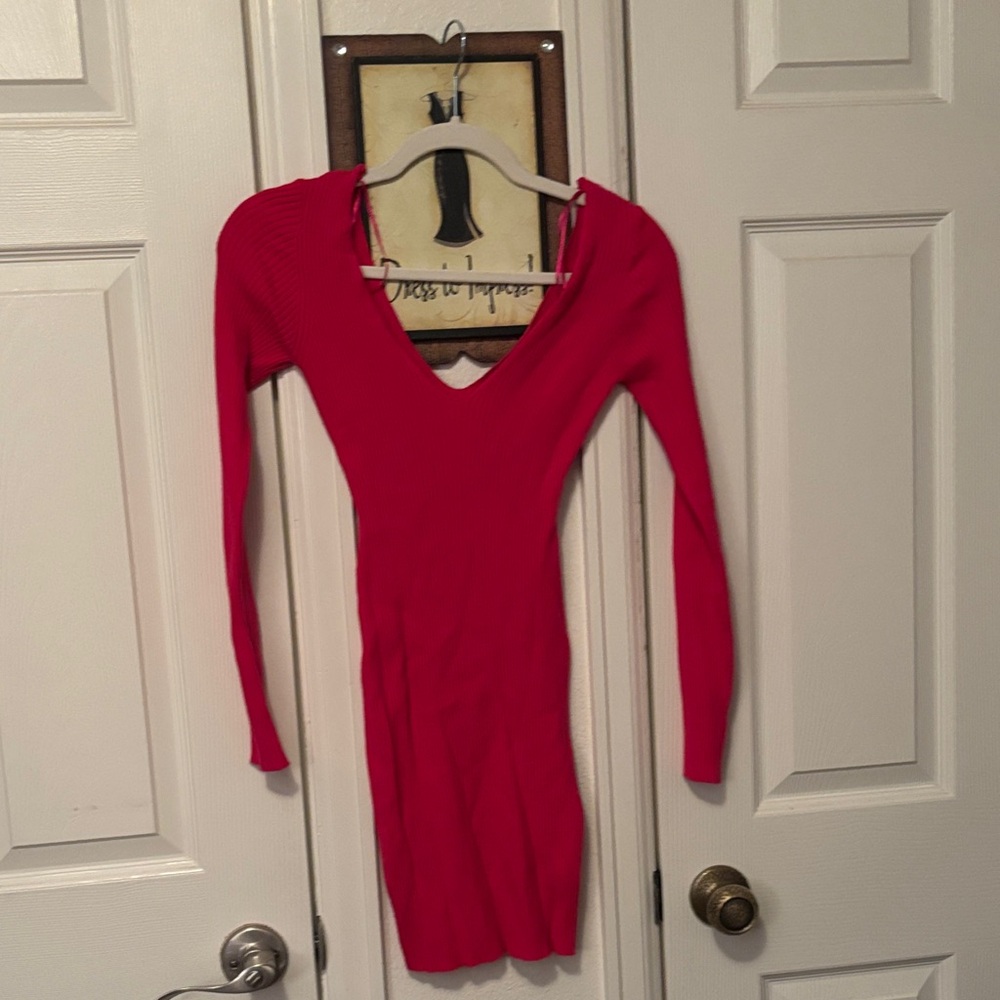 Lumiere Vibrant Red Long Sleeve Dress